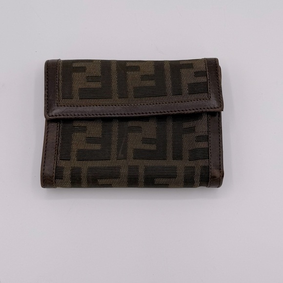 Fendi Zucca Print Bifold Wallet – Brown Leather & Canvas - Pre-loved, Authentic - Picture 1 of 6